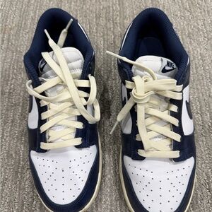 Nike Midnight Blue and White Athletic Shoes Dunks